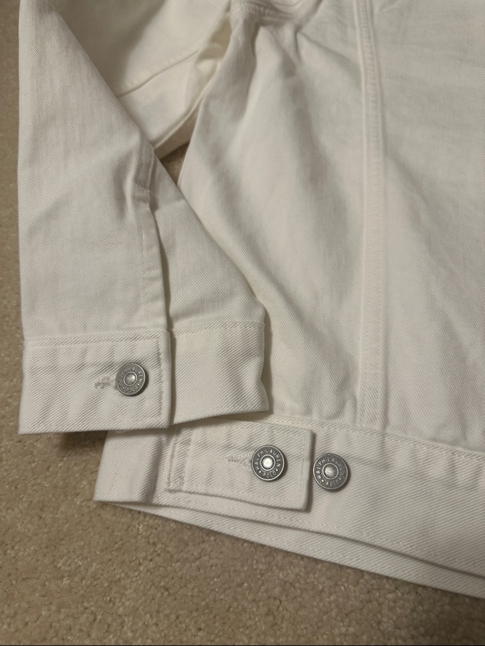 Polo by Ralph Lauren Men's White Denim Trucker Jacket Size L - Picture 12 of 13